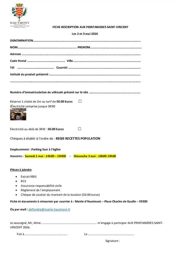 Image du document Marché des Printanières – Fiche d&rsquo;inscription exposant