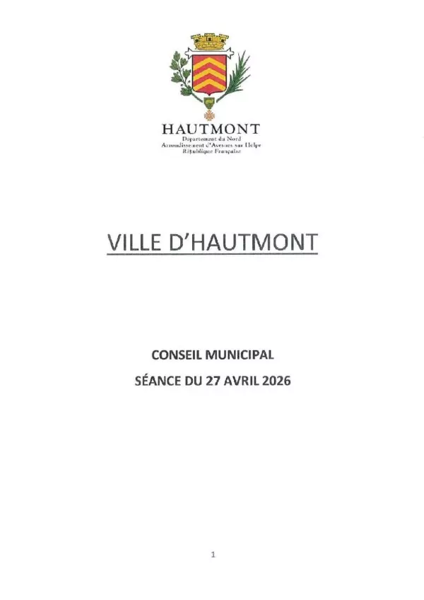 Image du document Procès verbal du conseil municipal du 27 avril 2026