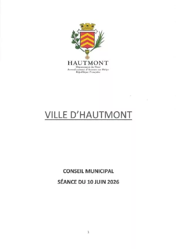 Image du document Conseil municipal du 10 juin 2026 – Procès verbal